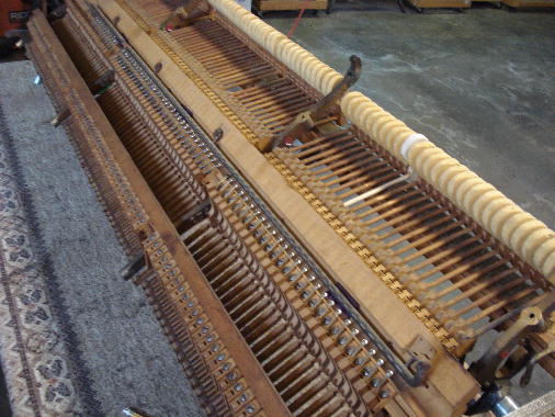 1 - Hammer spring rail & damper levers removed